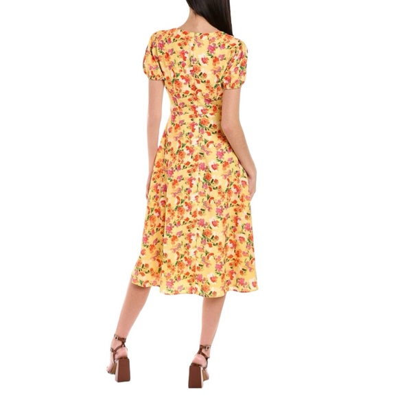 Alexia Admor Gracie Sweetheart Fit & Flare Midi Dress in Yellow Floral Size 6 - Picture 4 of 16
